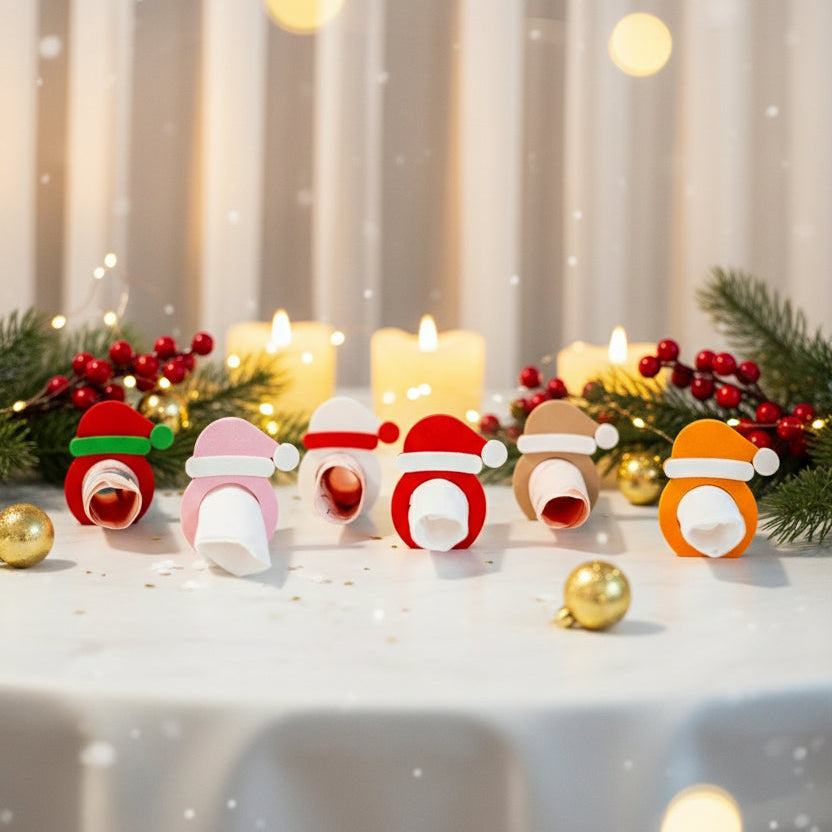 Festlicher Serviettenhalter im Weihnachtsmann-Design. Nachhaltig, dekorativ und perfekt für die Weihnachtstafel!