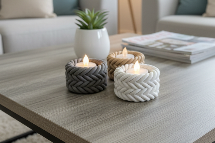 🕯️ LED-Teelichthalter geflochten