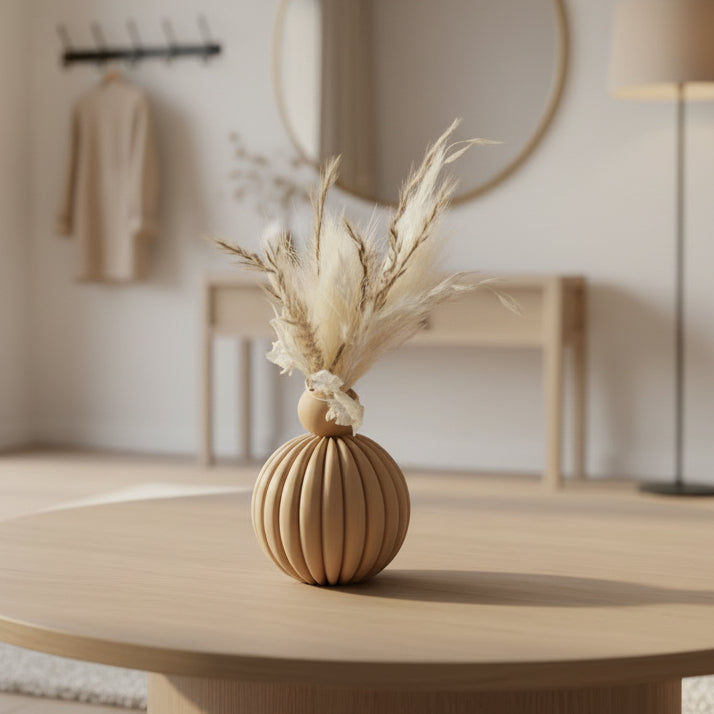 🌾Gerillte Kugeldesign Vase