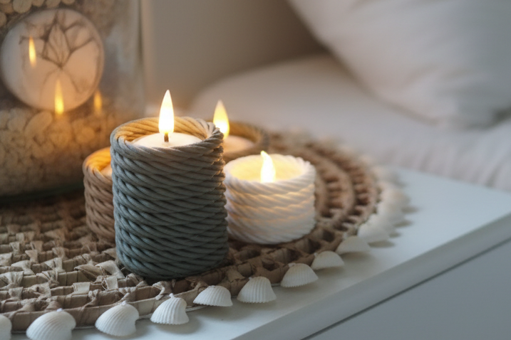 🕯️ Teelichthalter geflochten