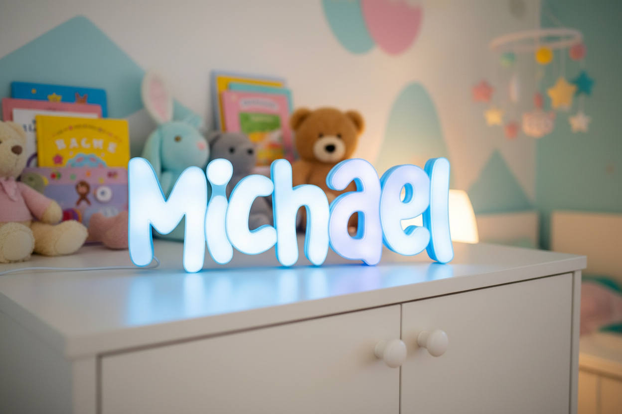 ✨ LED Namensschriftzug Groß- und Kleinbuchstaben – Individuelle Leuchtbuchstaben fürs Kinderzimmer