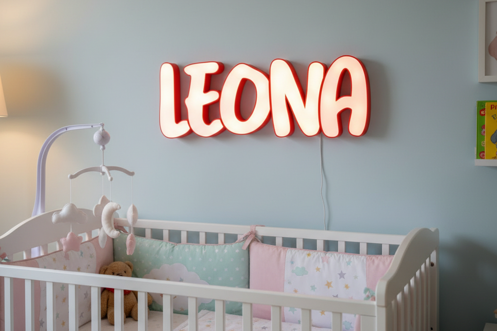 ✨ LED Namensschriftzug Großbuchstaben – Individuelle Leuchtbuchstaben fürs Kinderzimmer